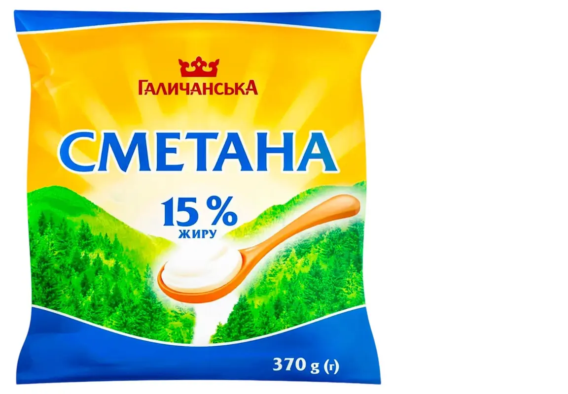 Сметана ГАЛИЧАНСЬКА 15%, 370г